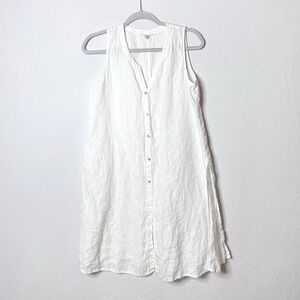 Eileen Fisher Organic Linen Long Tunic Sz S Side Slits Lagenlook Duster 36" READ